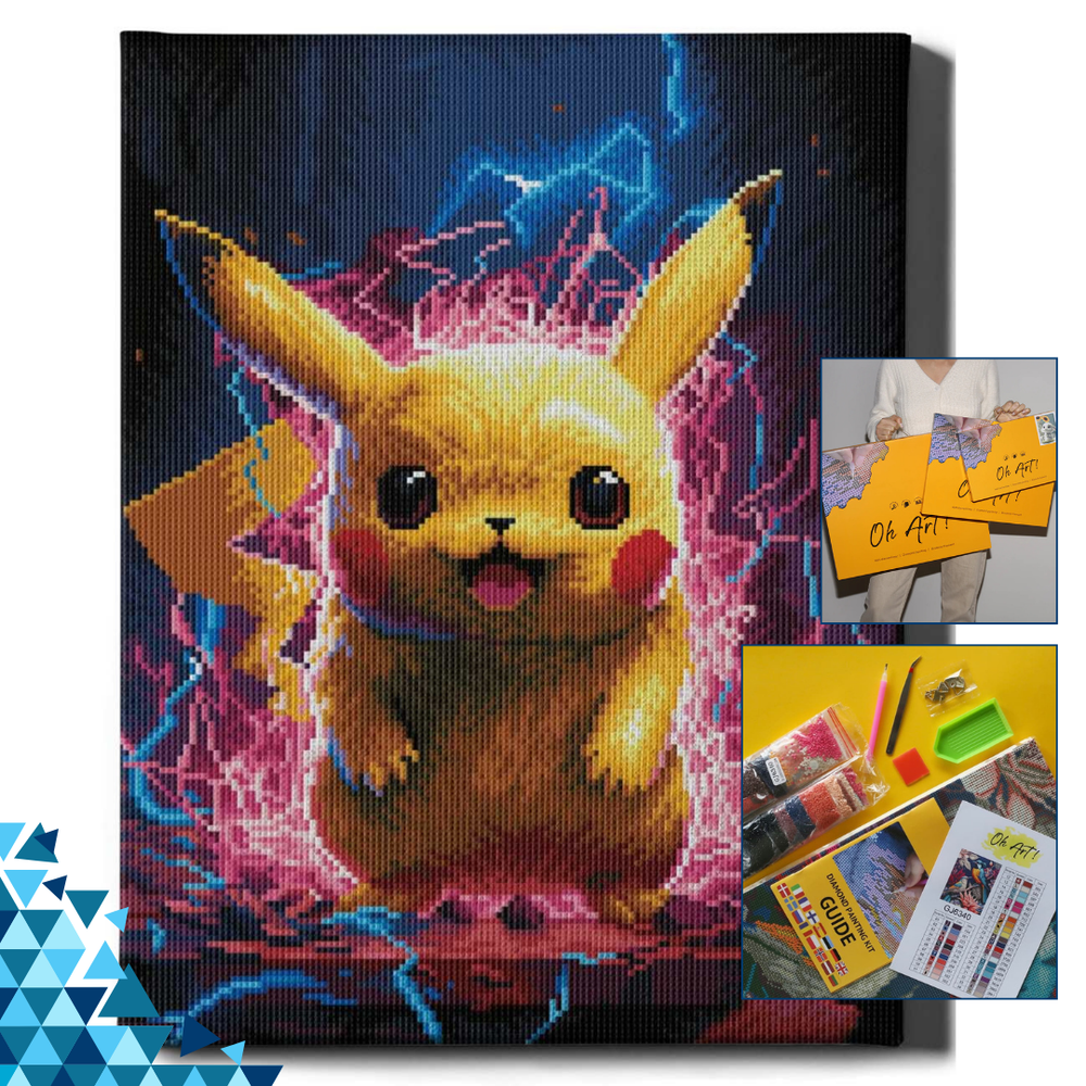 
                      
                        5D Diamond Painting Set 40x50 mit Rahmen –  Die Magie von Pikachu
                      
                    