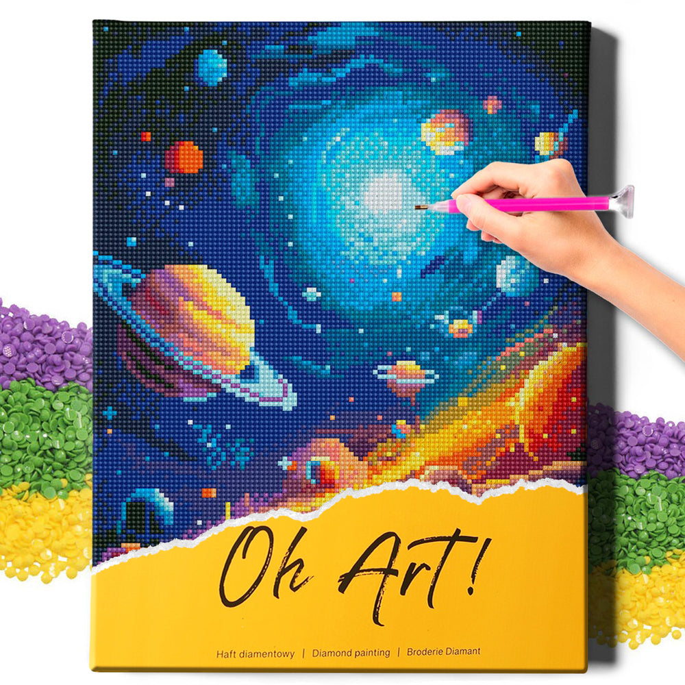 5D Diamond Painting Set 30x40 mit Rahmen – Eine andere Galaxie