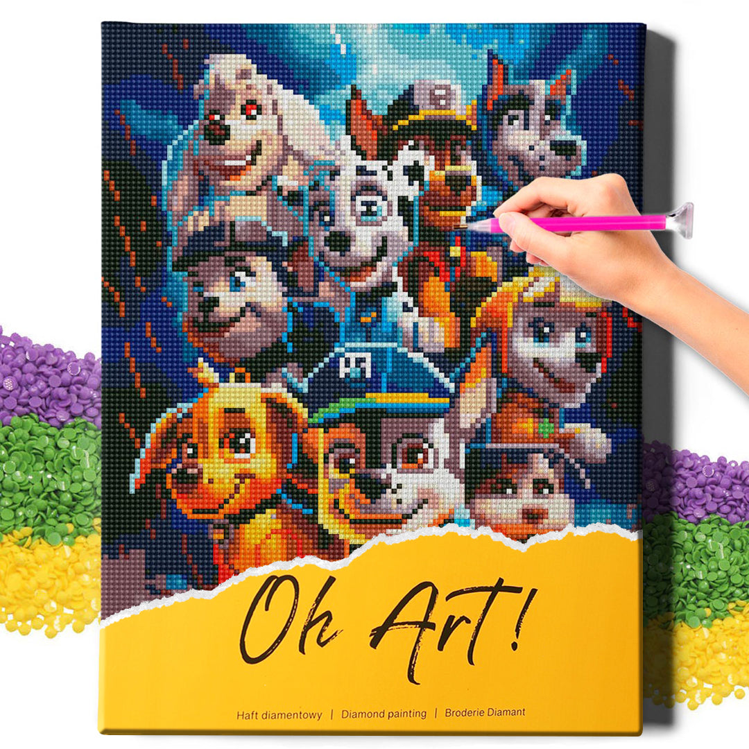 5D Diamond Painting Set 30x40 mit Rahmen – Paw Patrol 2