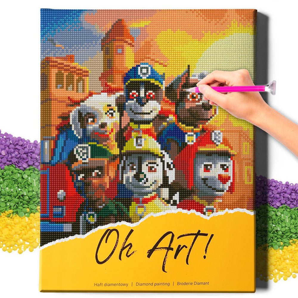 5D Diamond Painting Set 30x40 mit Rahmen – Paw Patrol