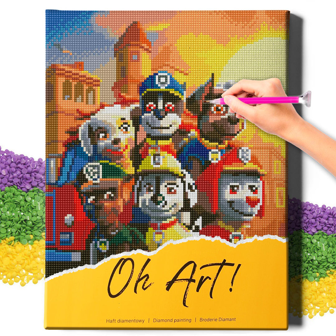 5D Diamond Painting Set 30x40 mit Rahmen – Paw Patrol