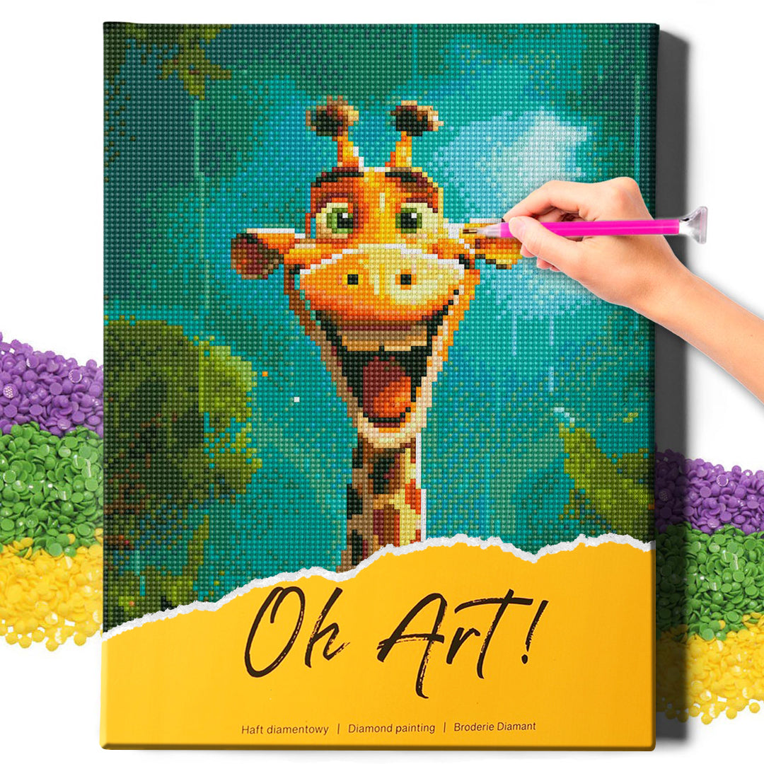 5D Diamond Painting Set  30x40 mit Rahmen – Giraffe