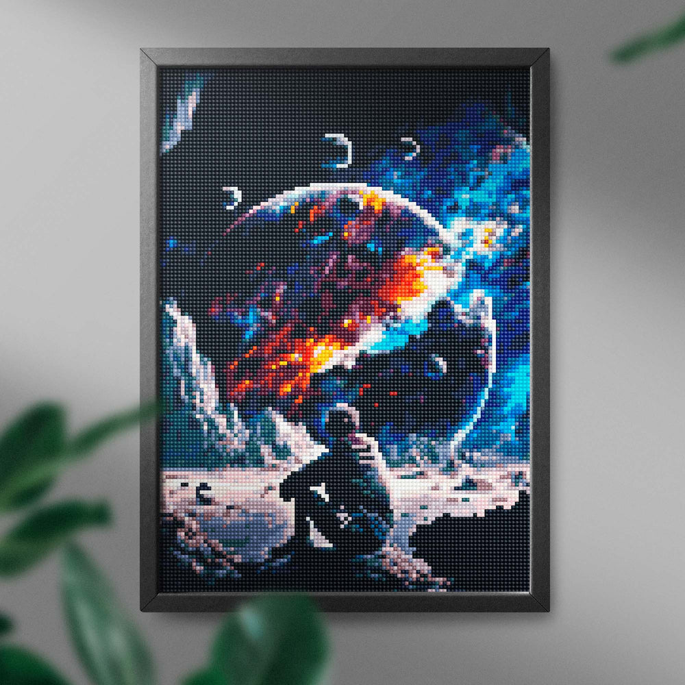 
                      
                        5D Diamond Painting Set 30x40 mit Rahmen – Astronaut auf dem Mond
                      
                    