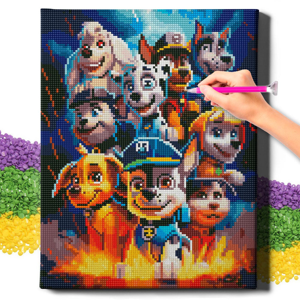 5D Diamond Painting Set 30x40 mit Rahmen – Paw Patrol 2