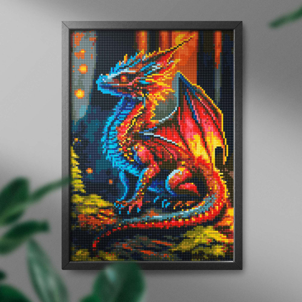 
                      
                        5D Diamond Painting Set 30x40 mit Rahmen – Drache im Wald
                      
                    